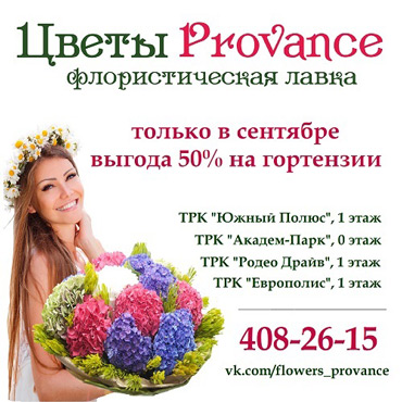 Выгода 50% на гортензии в «Цветы Provance» Выгода 50% на гортензии в «Цветы Provance»