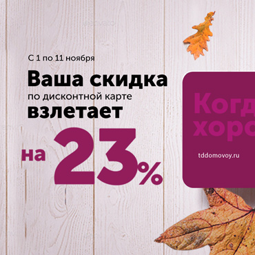 Дополнительная скидка к дисконтной карте в «Домовом» Дополнительная скидка к дисконтной карте в «Домовом»